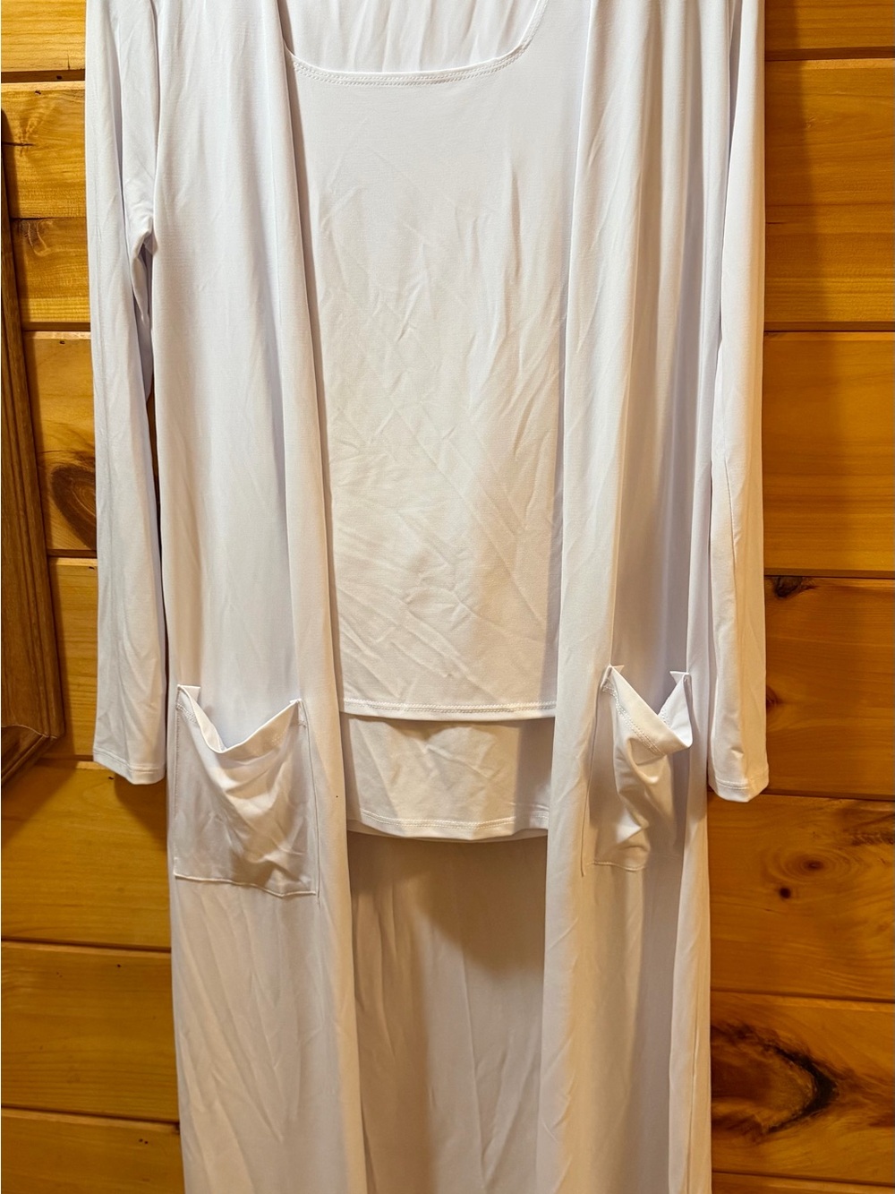 Lightweight White Brigitte Brianna Small Top, Pants & Cardigan